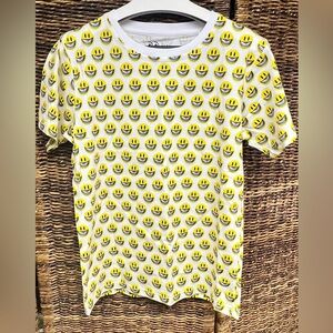 Propaganda Smiley Face‎ T-Shirt - Yellow & White-Adult Medium